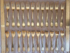 CHABANNE 12 Fourchettes de table + 12 à poisson INOX modèle Louis XV feuillagé