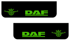 DAF Camionnette Hgv Camion Garde-Boue 18x60cm Lisse PVC Noir Bavette À Vert Logo