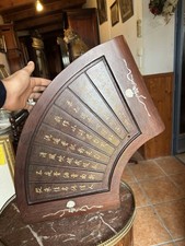 中国传统木雕挂屏 — 扇形书法壁饰 — 螺钿镶嵌 & 金漆雕刻 — 收藏佳品