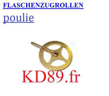 poulie ø 29 mm / cable boyau de pendule contre poids d'horloge FLASCHENZUGROLLEN