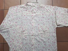 Chemise femme creme a fleurs rose