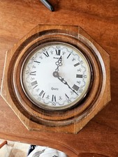 Horloge Murale Vintage Ancienne KIENZLE QUARTZ octogonale En Bois
