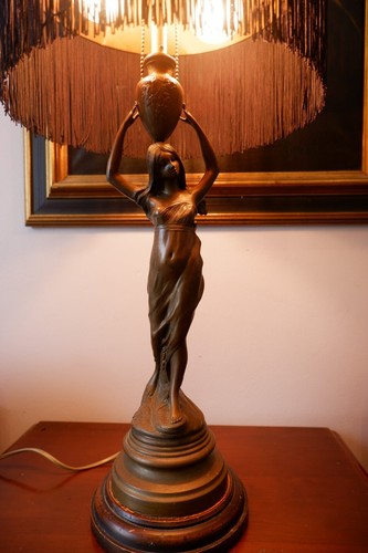 Lampe vintage bronze - , femme