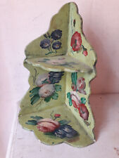 MEUBLE ETAGERE ANCIEN MOTIF ROSES FESTONNÉ PLATEAU BOI NICE LIGHT PAINT CORNER