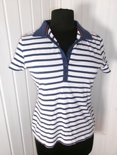 Top polo 100% coton blanc rayé bleu CAPTAIN CORSAIRE ST JAMES 42/44