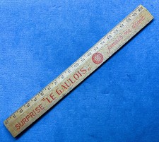 Ancienne règle en bois publicitaire LE GAULOIS  Double décimètre