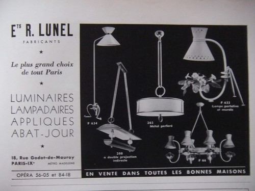 Publicité 1953 ets - ets, r.lunel