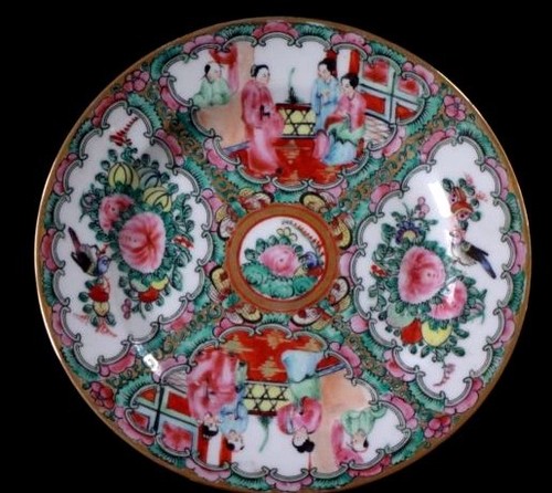 Antique pink canton china old - pink,