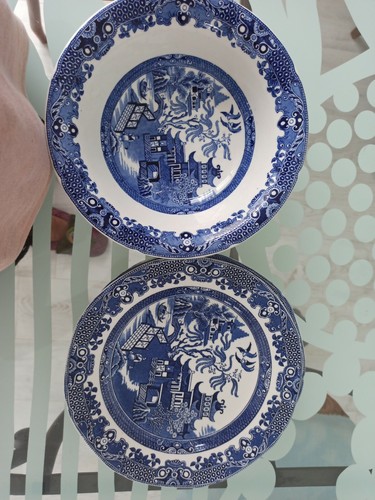 Assiettes anglais blue willow - assiettes,
