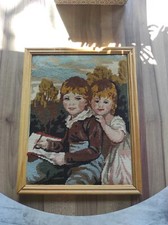 Tableau canevas / tapisserie / broderie " Les enfants Bowden "
