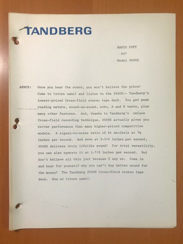 Original tandberg 3500x - 3500x, radio