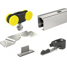Kit complet pour porte coulissante MA80B rail + garniture - max 80 kg - longueu