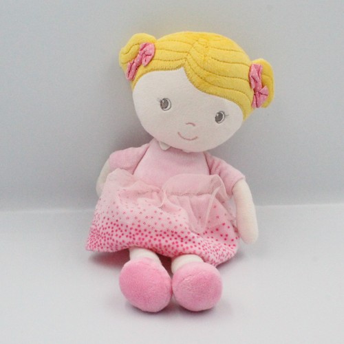 Doudou poupée robe rose pois