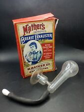 Ancien Tire Lait En Verre Soufflé W MATHER collection Médecine Curiosité