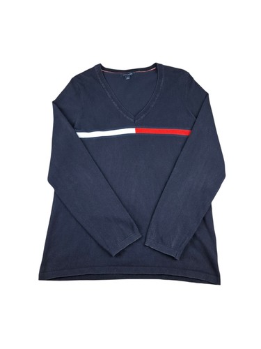 Pull col tommy hilfiger bleu - pull,