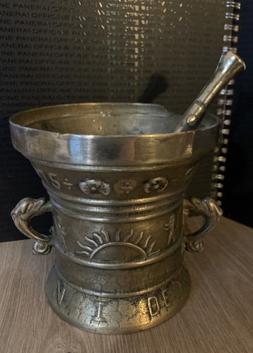 Ancien mortier bronze - mortier, en