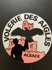 Autocollant Publicitaire Vintage Volerie des Aigles Alsace