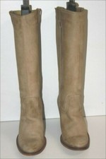 FELMINI  Bottes à Talons Cavalières Cuir Pleine Fleurs Beige T 37 TBE