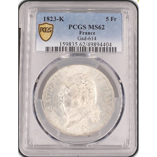 Louis xviii francs 1823 - xviii-5,