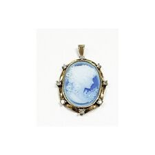 Pendentif En Agate Bleue En