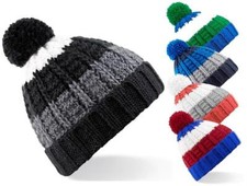Beechfield Chamonix Combo Bonnet de Ski Chapeau- Amovibles Pom