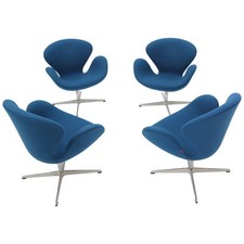 Set of Four Blue Boiled Wood