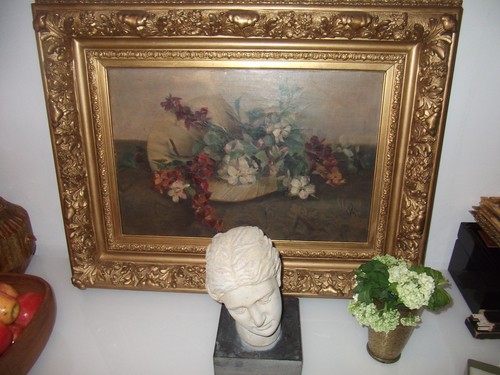 Grand tableau huile ancienne - grand,