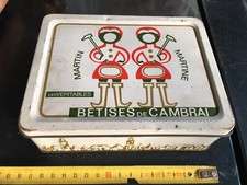 Boite ancienne BETISES DE CAMBRAI MARTIN MARTINE METAL bonbons