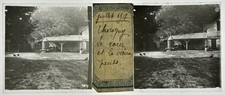 FRANCE Vendée Maison à Thorigny La cour 1917 Photo Plaque Stereo Vintage 