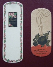 LOT DE 2 CARTES PARFUMÉES - CHERAMY - FAUSTA - OFFRANDE -
