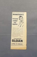 PUB PUBLICITE ANCIENNE ADVERT CLIPPING 100517 / RHUMATISANTS LINIMENT SLOAN