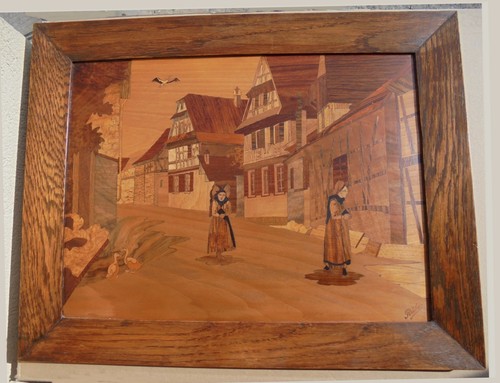 Alsace tableau marqueterie - alsace,