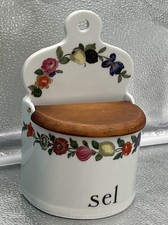 BOITE A SEL EN PORCELAINE DE PARIS DECOR  4 QUATRE SAISONS H 20 cm XXème