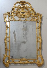 Grand Miroir Provençal  Parcloses Bois Sculpté Doré époque Louis XVI  XVIII ème