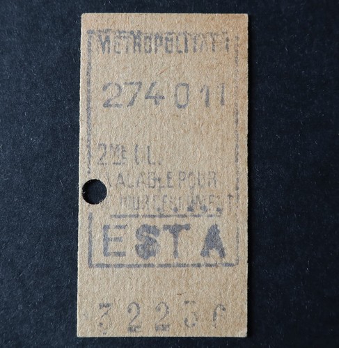 Ancien ticket paris - ancien,