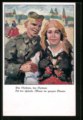 Carte postale artiste soldat - d'artiste,