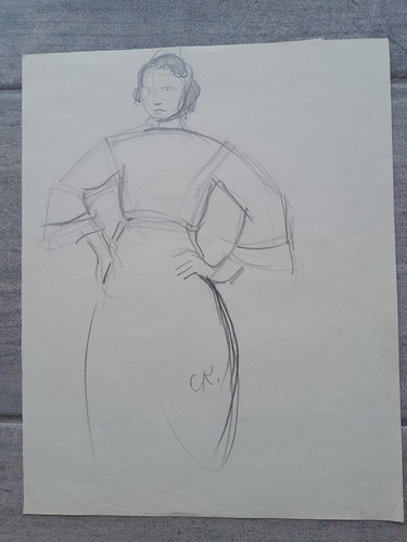 Dessin ancien bretonne - dessin, marie