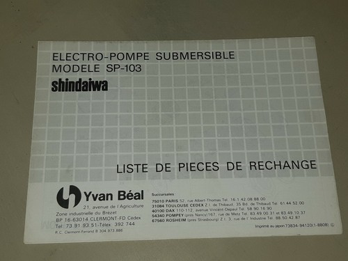 éclaté pieces pompe - de, eau