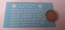 decals decalcomanie déco ambulance samu caduce pompier secours médecin 1/43 v