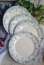 4 ANCIENNES  ASSIETTES  PLATES TERRE DE FER BOURGEOIS PARIS