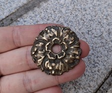 Ancienne décoration ROSACE, BRONZE ou LAITON MEUBLE, d=4cm N°41C