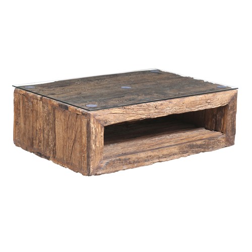 Table basse vintage bois - table,