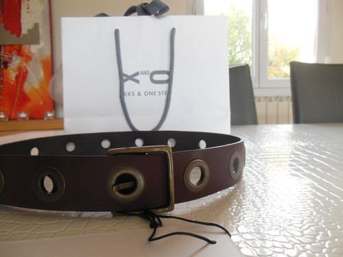 Ceinture cuir œillets ikks - cuir,
