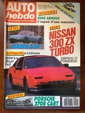 AUTO HEBDO 7/10/1987; Interview René Arnoux/ Nissan 300 ZX Torbo/ Matra 530