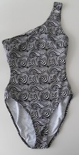 Maillot de bain une piece noir et blanc asymetrique. Zirconium. Taille 36