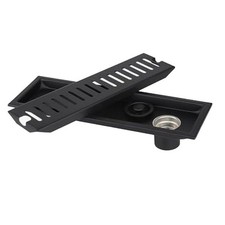 Vidange de sol robuste en acier inoxydable noir avec filtration double couche à