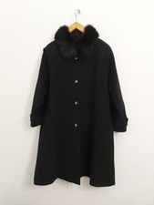WEILL Paris Manteau Veste Noir Avec Fourrure De Renard Et Angora 
