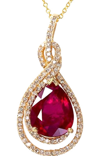 Pendentif rubis diamant - rubis, et