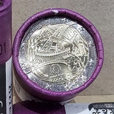 FRANCE PIÈCE 2 EURO COMMEMORATIVE J.O. PARIS 2024 TOUR EIFFEL. TIREE DU ROULEAU.