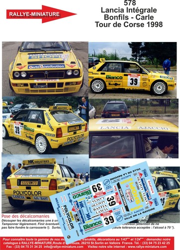 Decals ref 0578 lancia - 1/43,